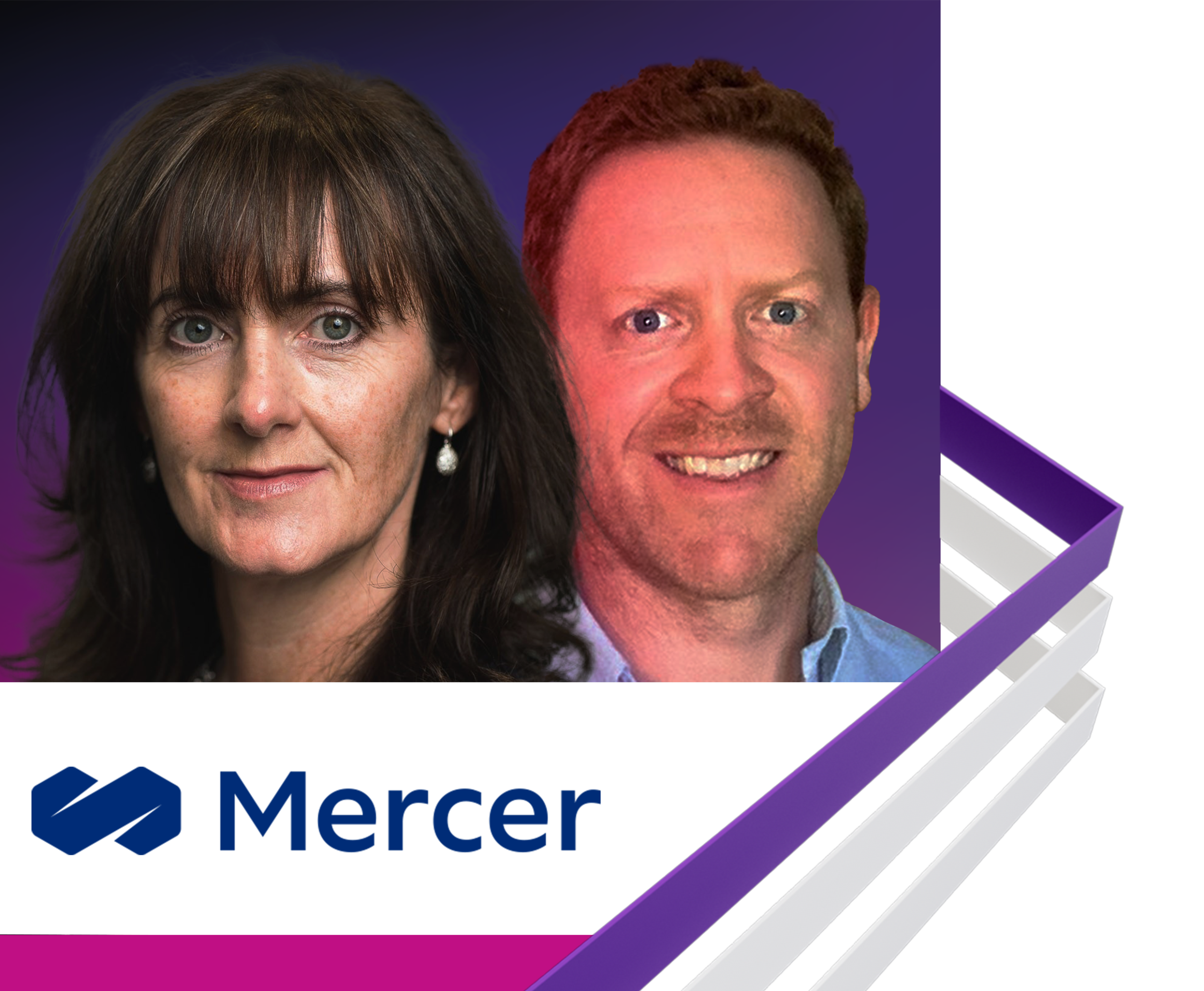 Coloured background with Mercer logo