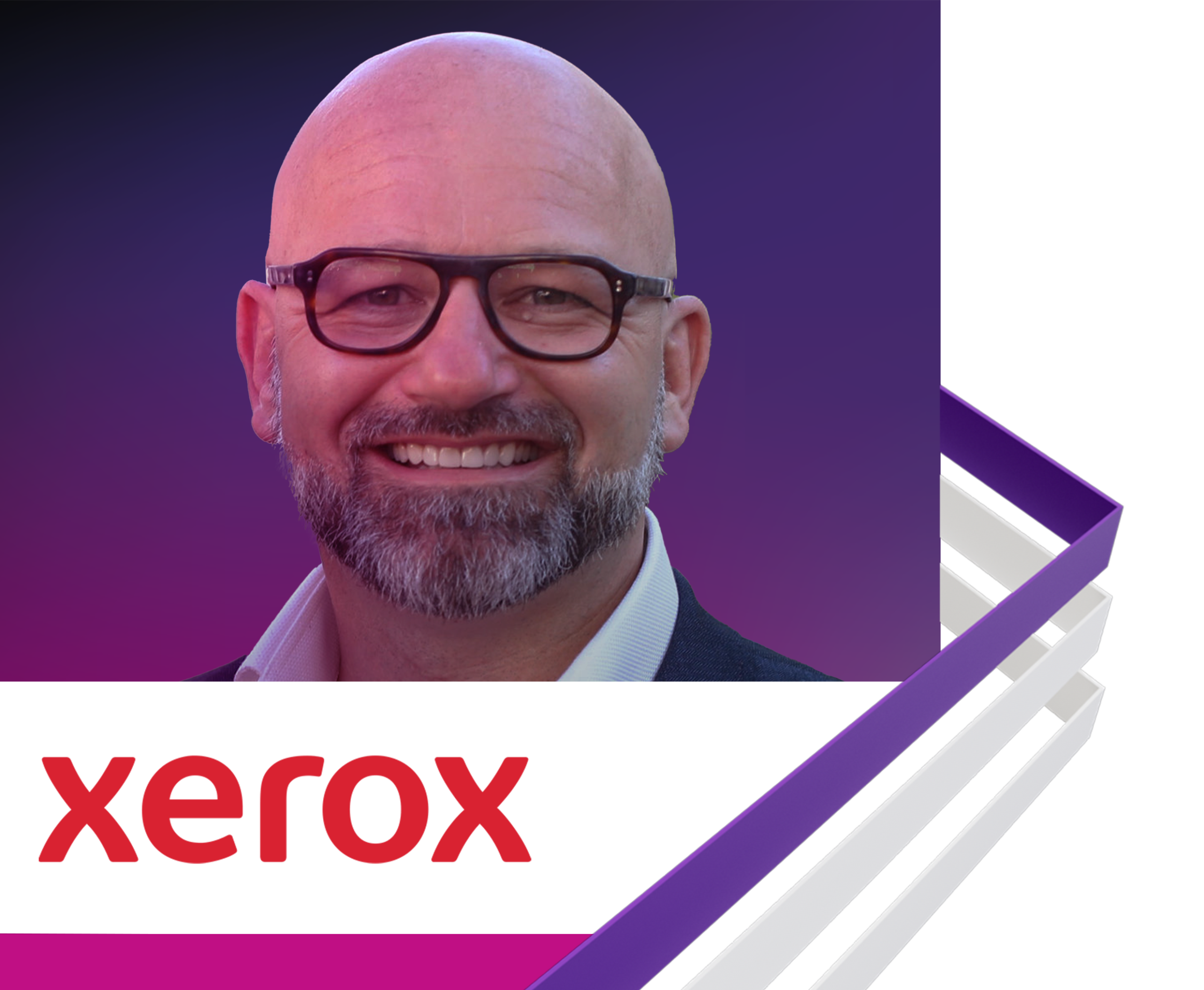 Coloured background with Xerox logo