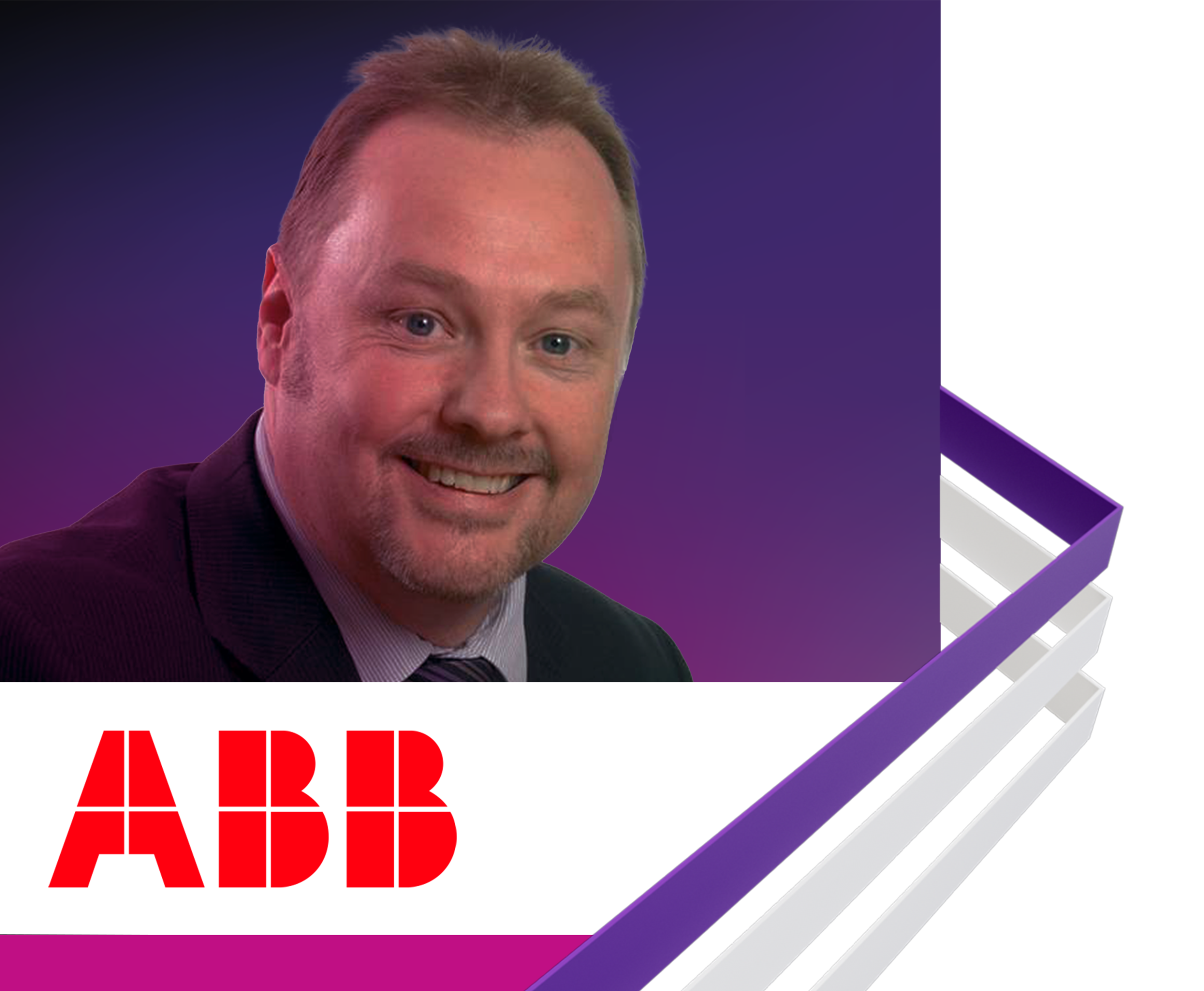 Coloured background with ABB logo and Neil Ritchie headshot