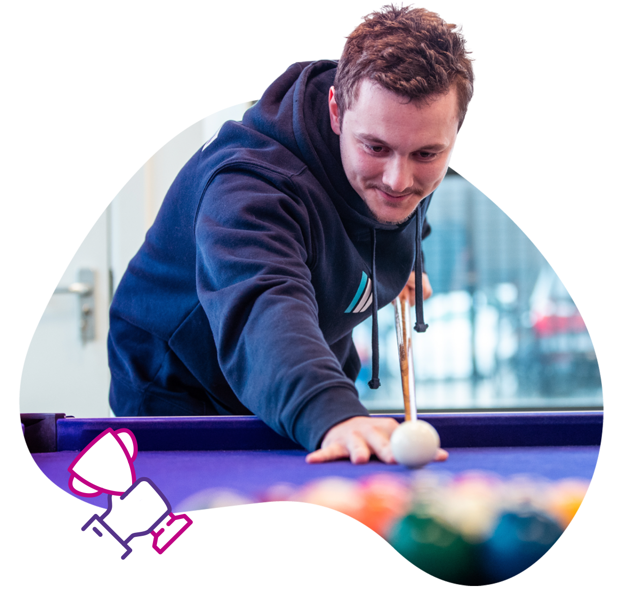 Jacob Atwell cutout playing pool