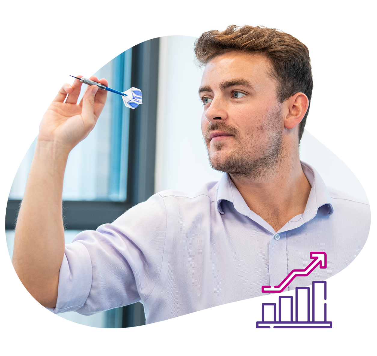 Photograph of durhamlane event sales support team member playing darts