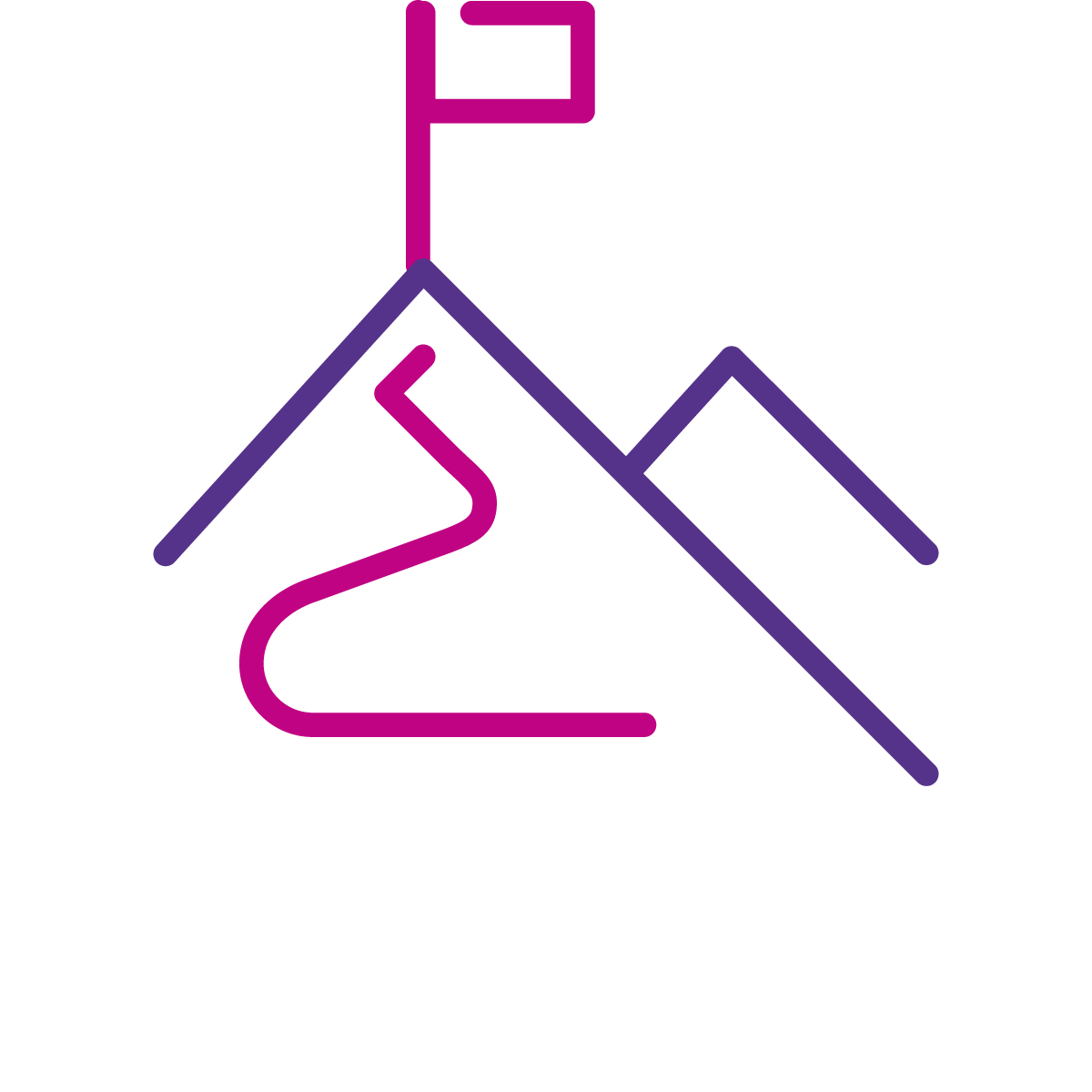 Mountain and flag icon