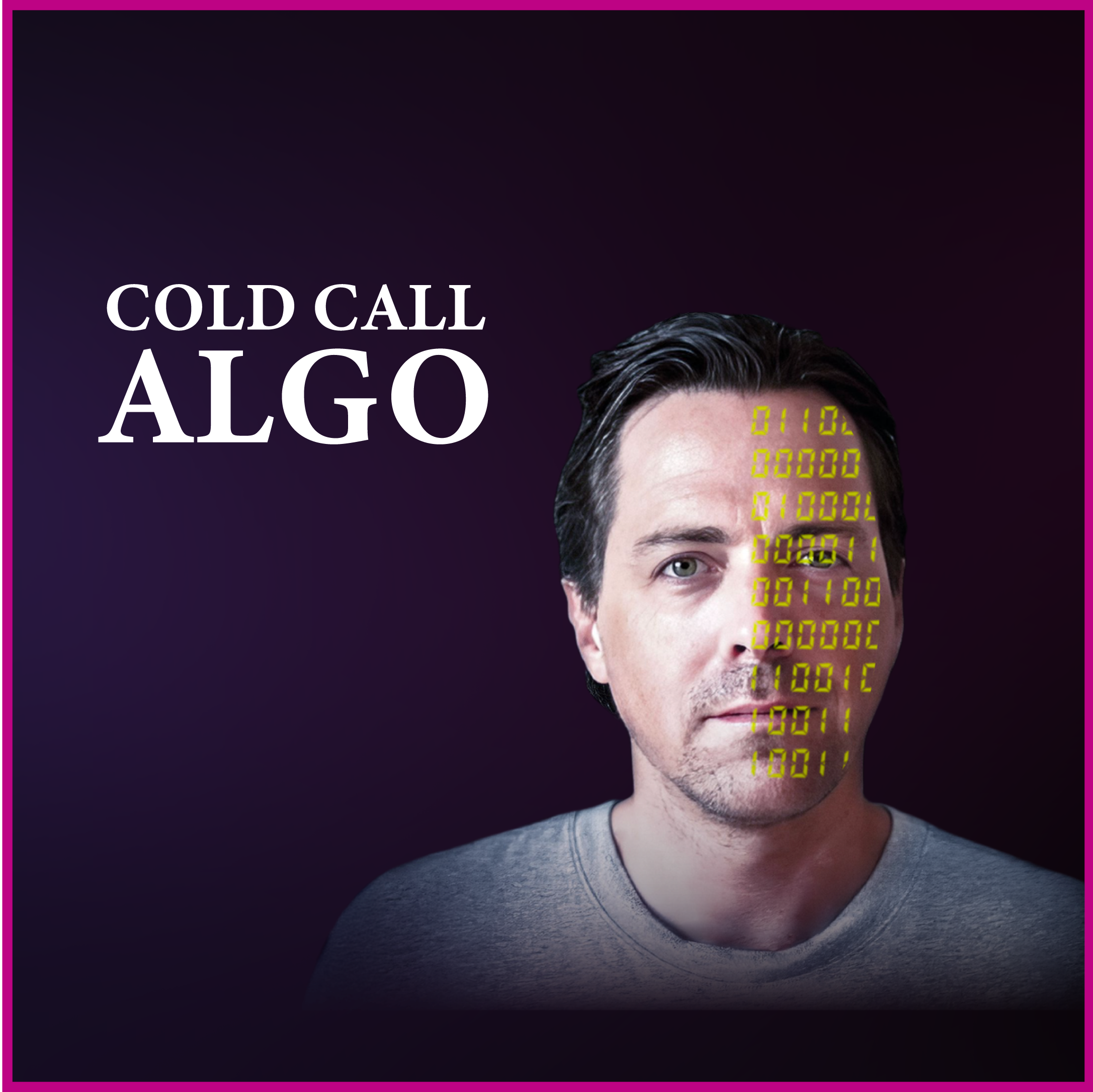 Dark background with Cold Call Algo logo
