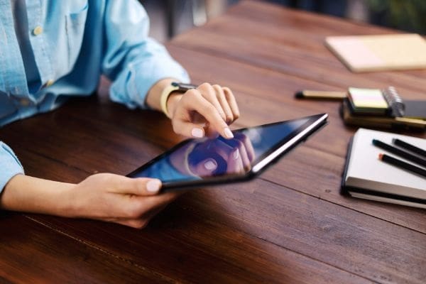 Man using a tablet