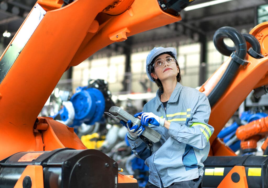 Photograph of industrial worker in a factory